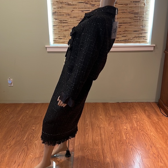 Zcrave Skirt Set Black Tweed With Metallic  Thread And Gold Buttons Size M - Picture 5 of 10